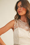Lace Call Top in Neutral