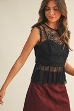 Lace Call Top in Black