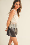 Lace Call Top in Neutral