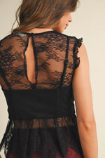 Lace Call Top in Black