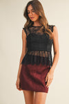 Lace Call Top in Black