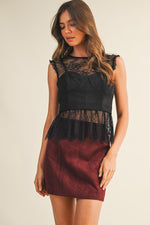 Lace Call Top in Black