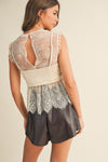 Lace Call Top in Neutral