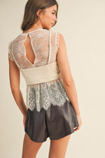 Lace Call Top in Neutral