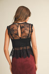 Lace Call Top in Black
