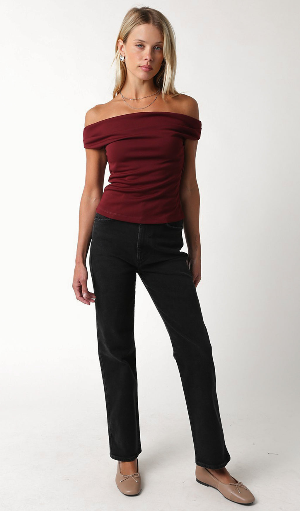 Andie Top in Burgundy