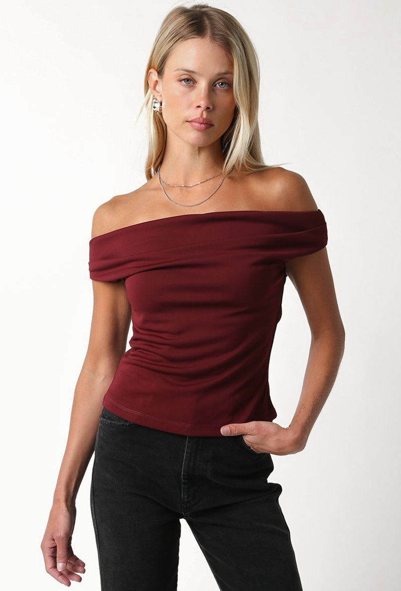 Andie Top in Burgundy