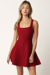 Audrey Dress in Deep Red