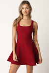 Audrey Dress in Deep Red
