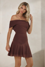 Backfired Dress in Brown