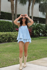 Bailey Romper in Light Blue