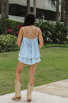 Bailey Romper in Light Blue