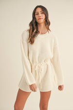 Castillo Knit Romper in Cream