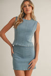 Delia Top in Light Denim