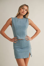 Delia Top in Light Denim