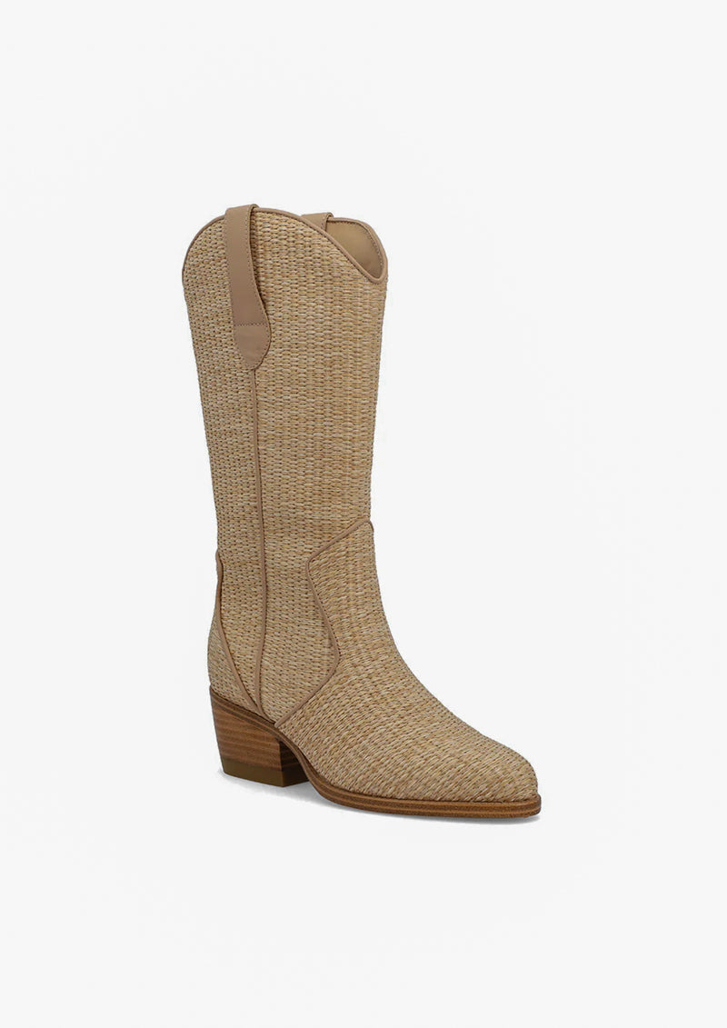 Jenah Boot in Natural Raffia