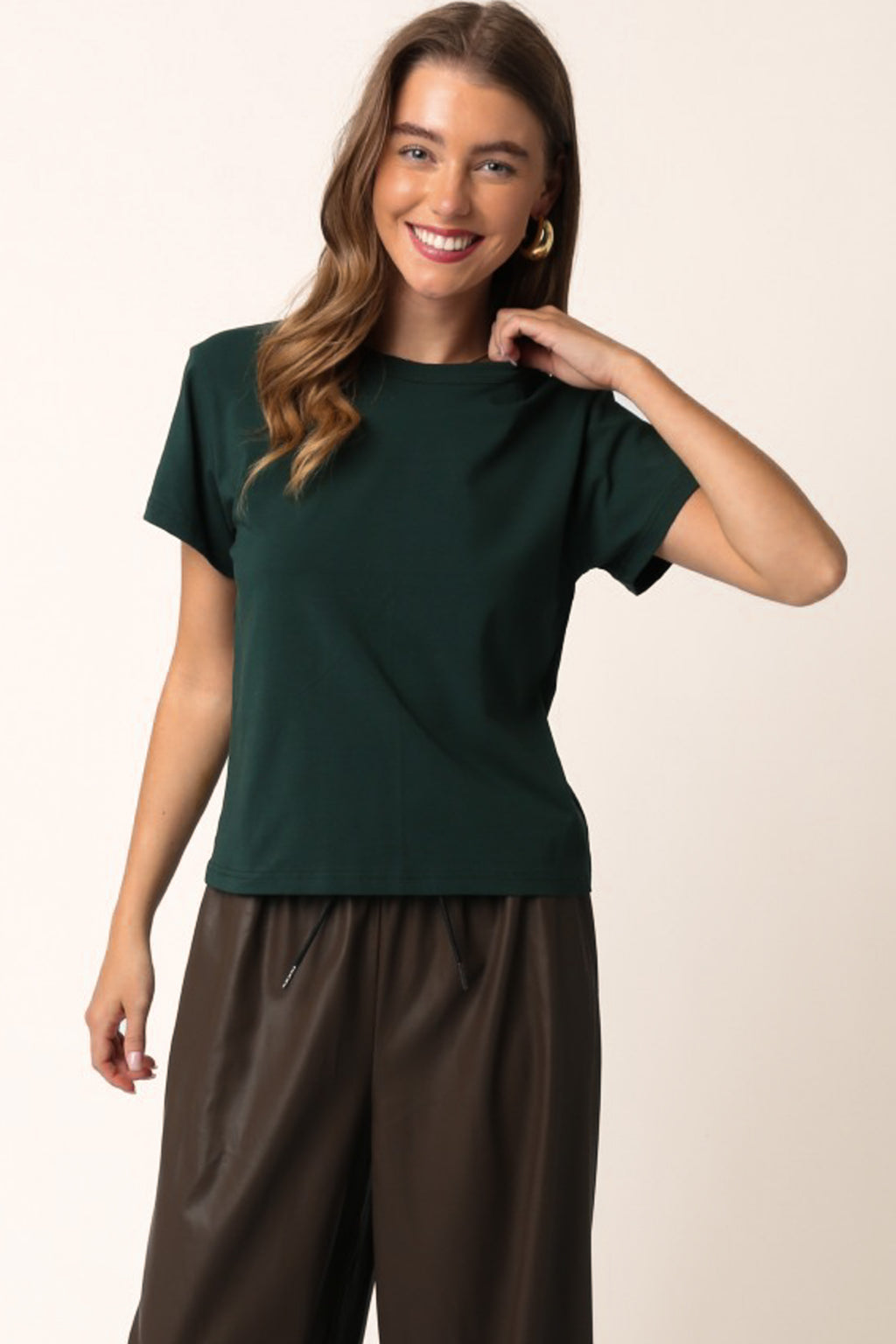 Maia Vintage Tee in Dark Green