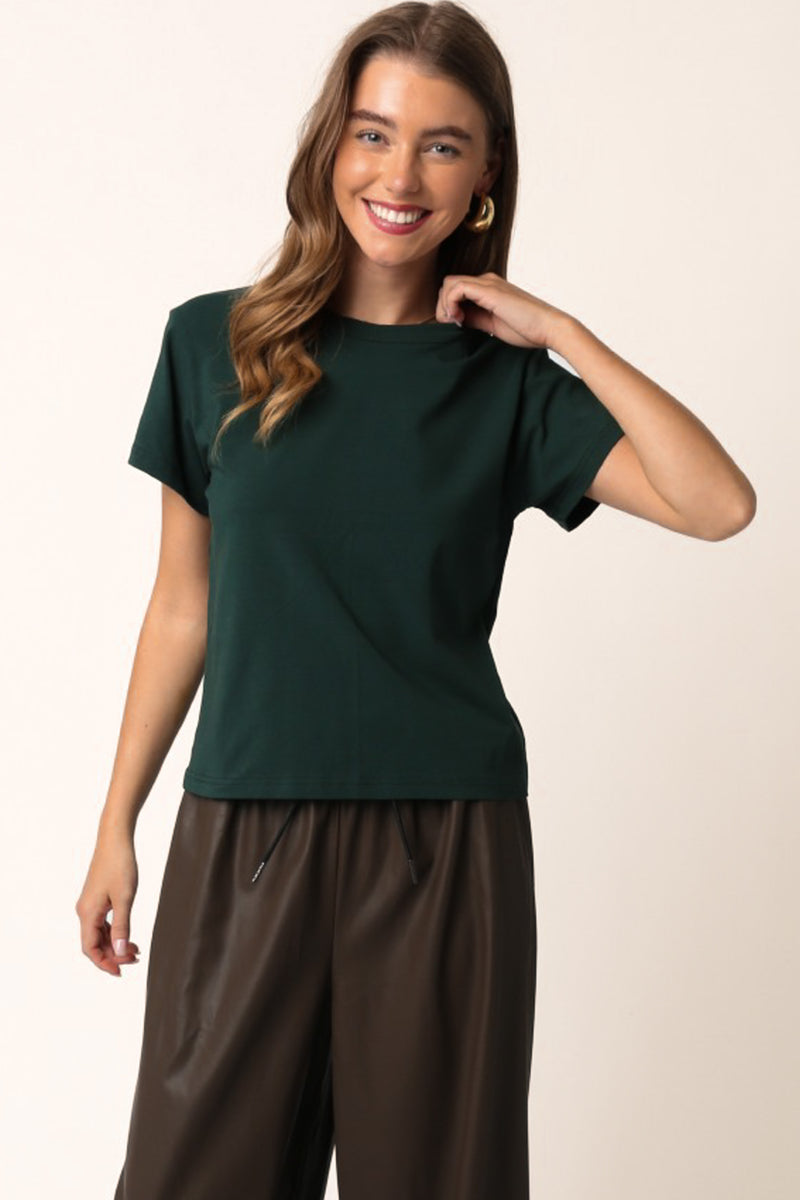 Maia Vintage Tee in Dark Green