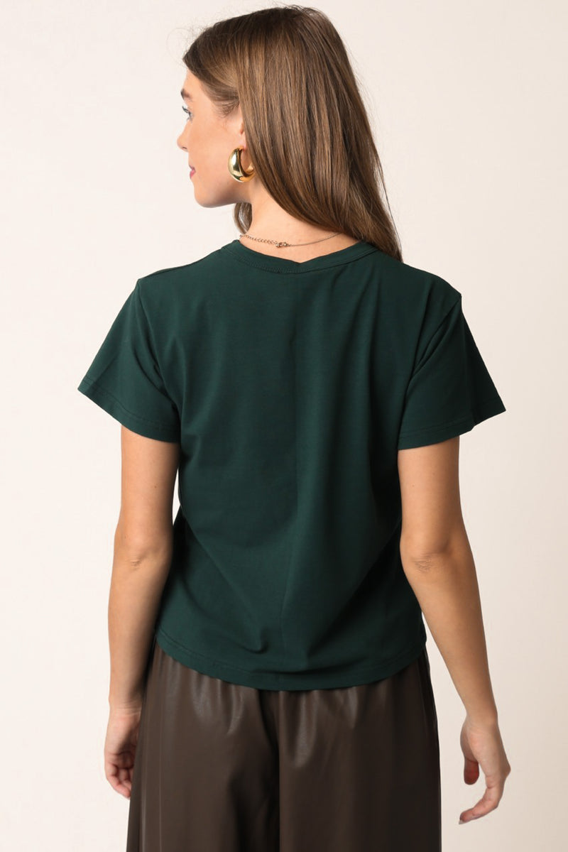 Maia Vintage Tee in Dark Green