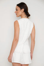 Mara Denim Vest in White