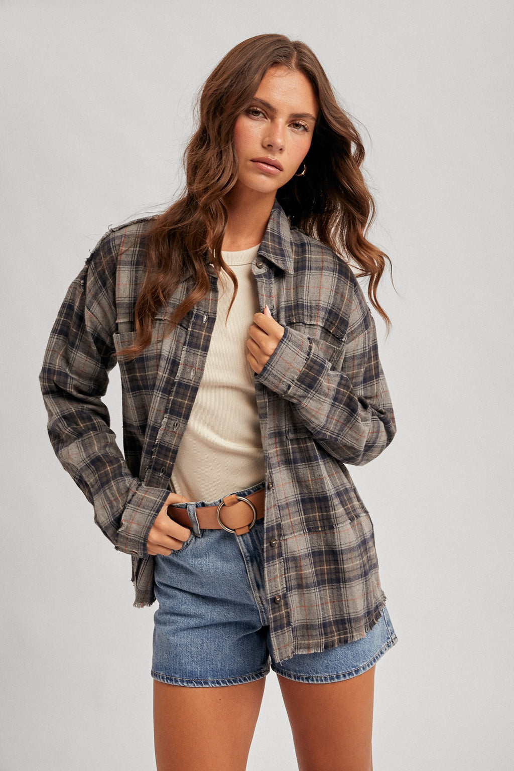 Montana Plaid Shirt in Navy
