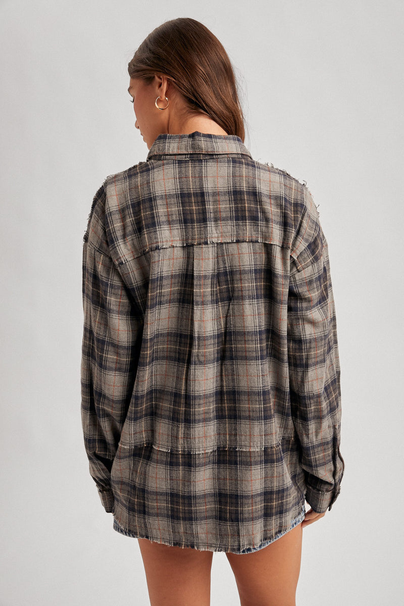 Montana Plaid Shirt in Navy
