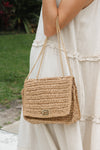 Moving to Maui Handbag in Dark Straw