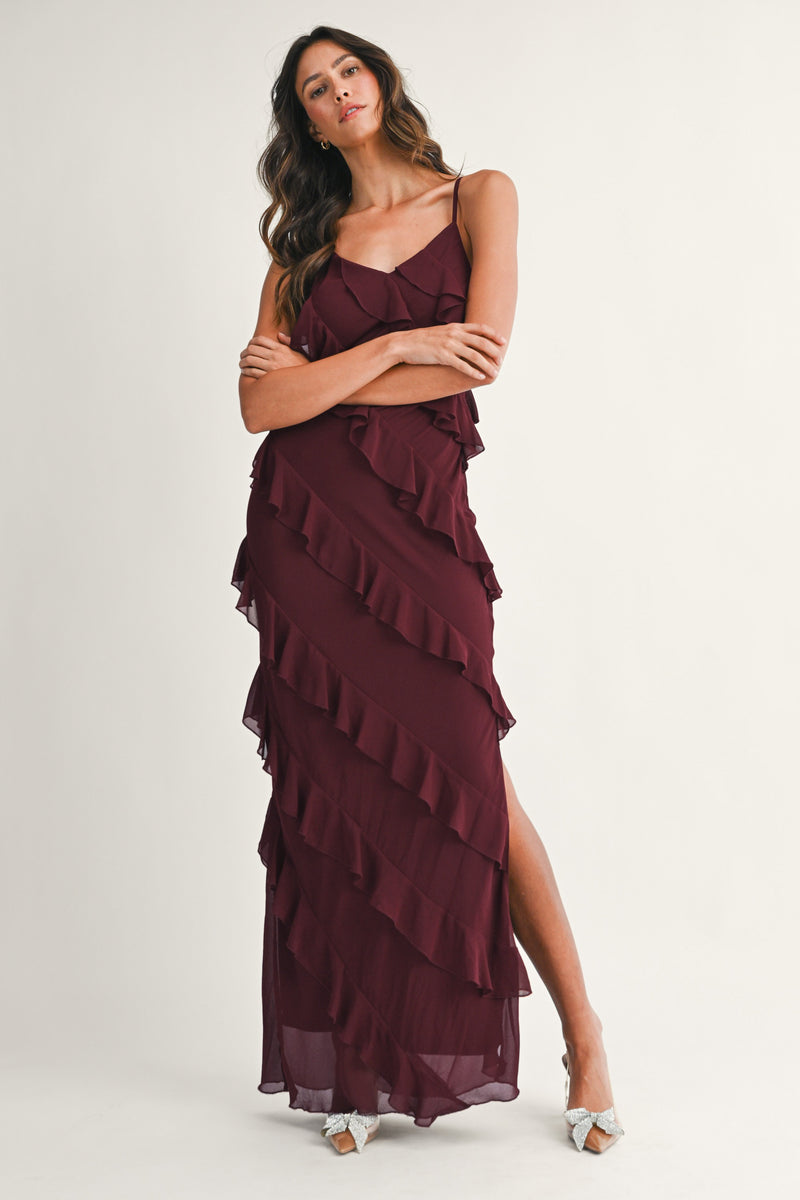 One to Remember Dress in Burgundy