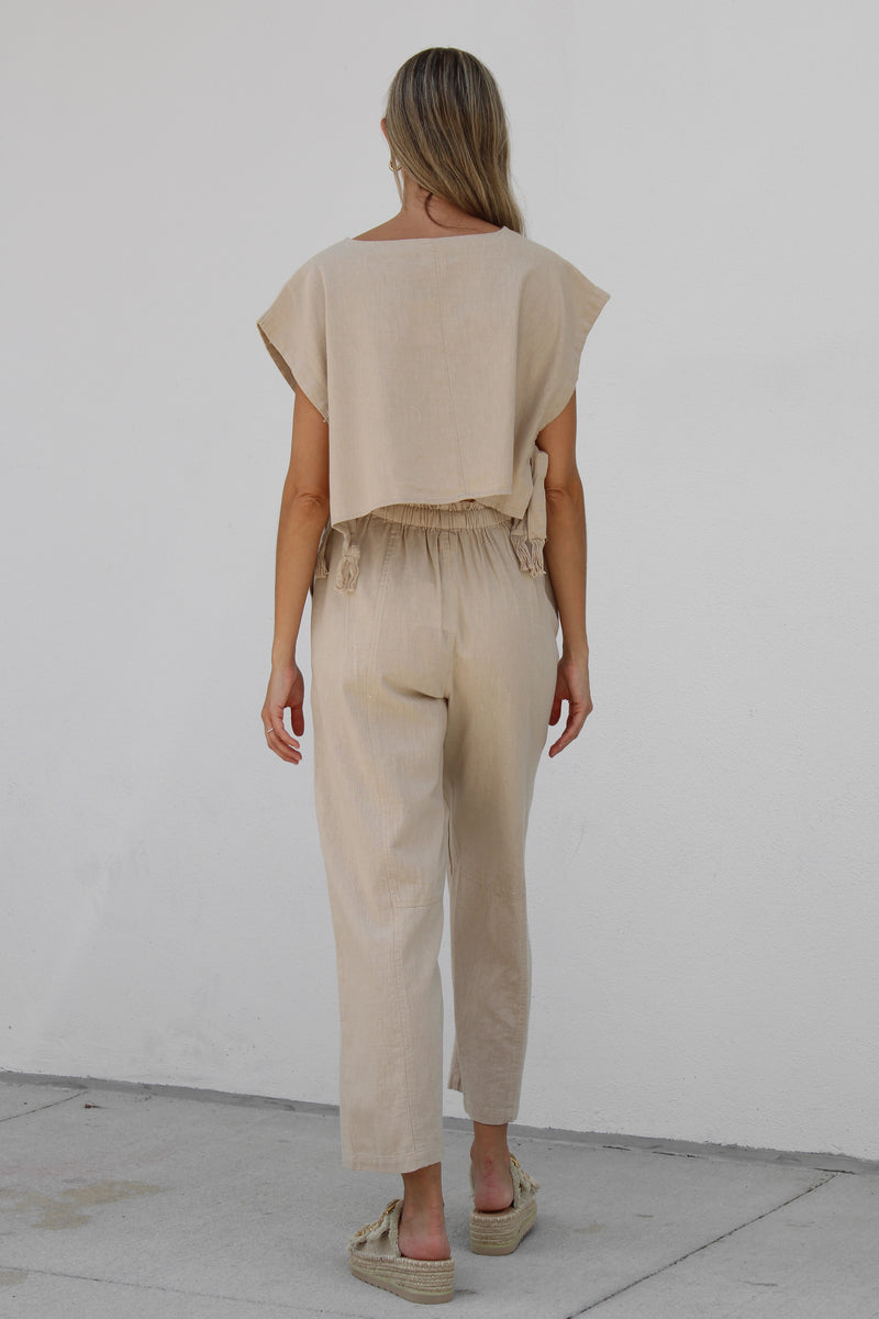 Over the Dunes Top in Tan