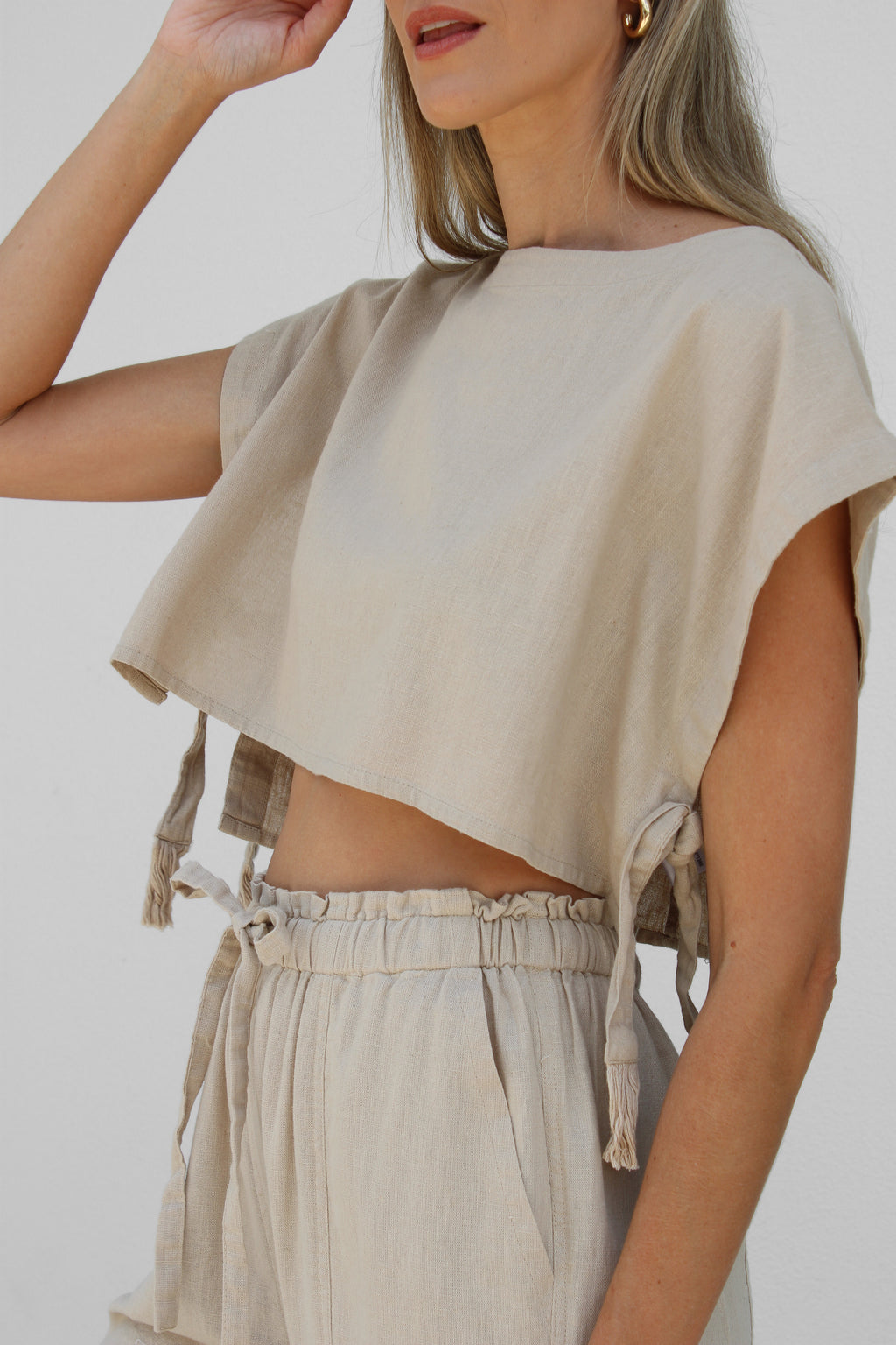 Over the Dunes Top in Tan