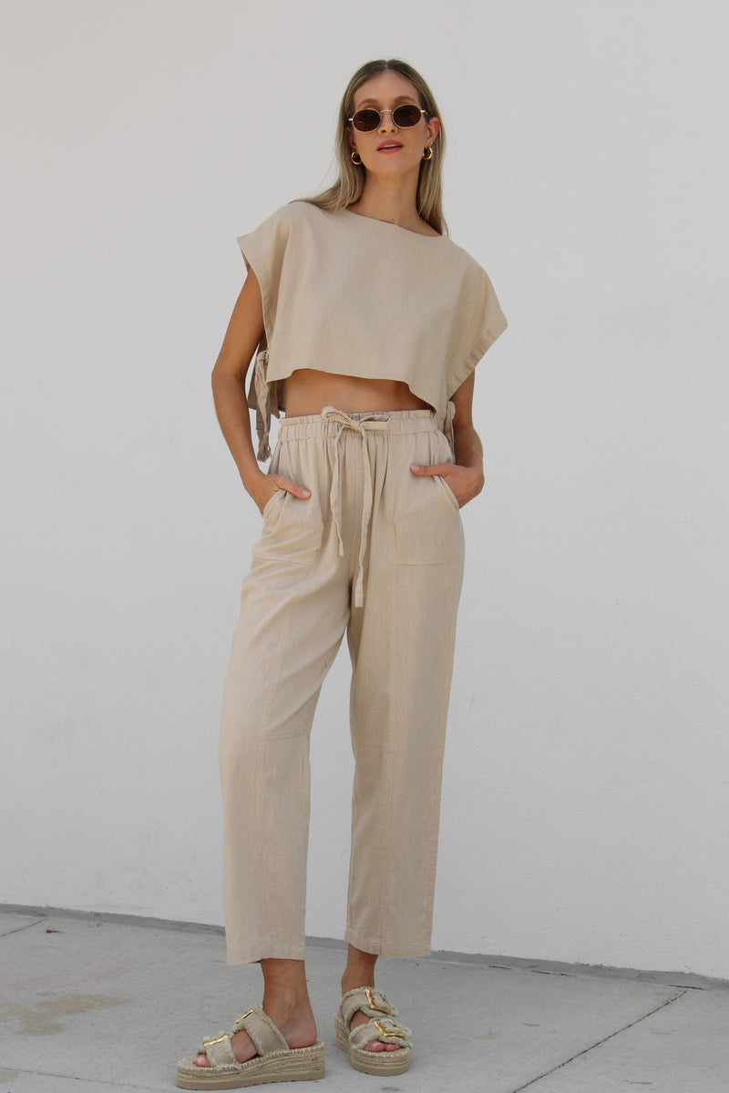 Over the Dunes Top in Tan