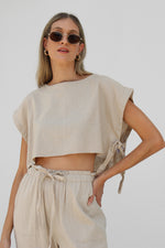 Over the Dunes Top in Tan