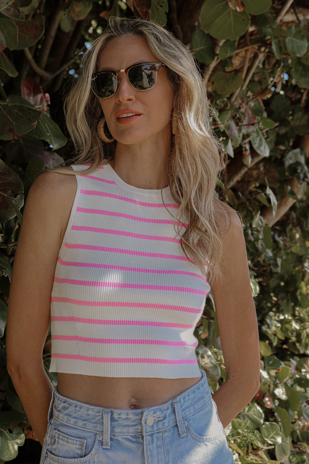 Play Ball Top in Pink Stripe