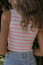 Play Ball Top in Pink Stripe