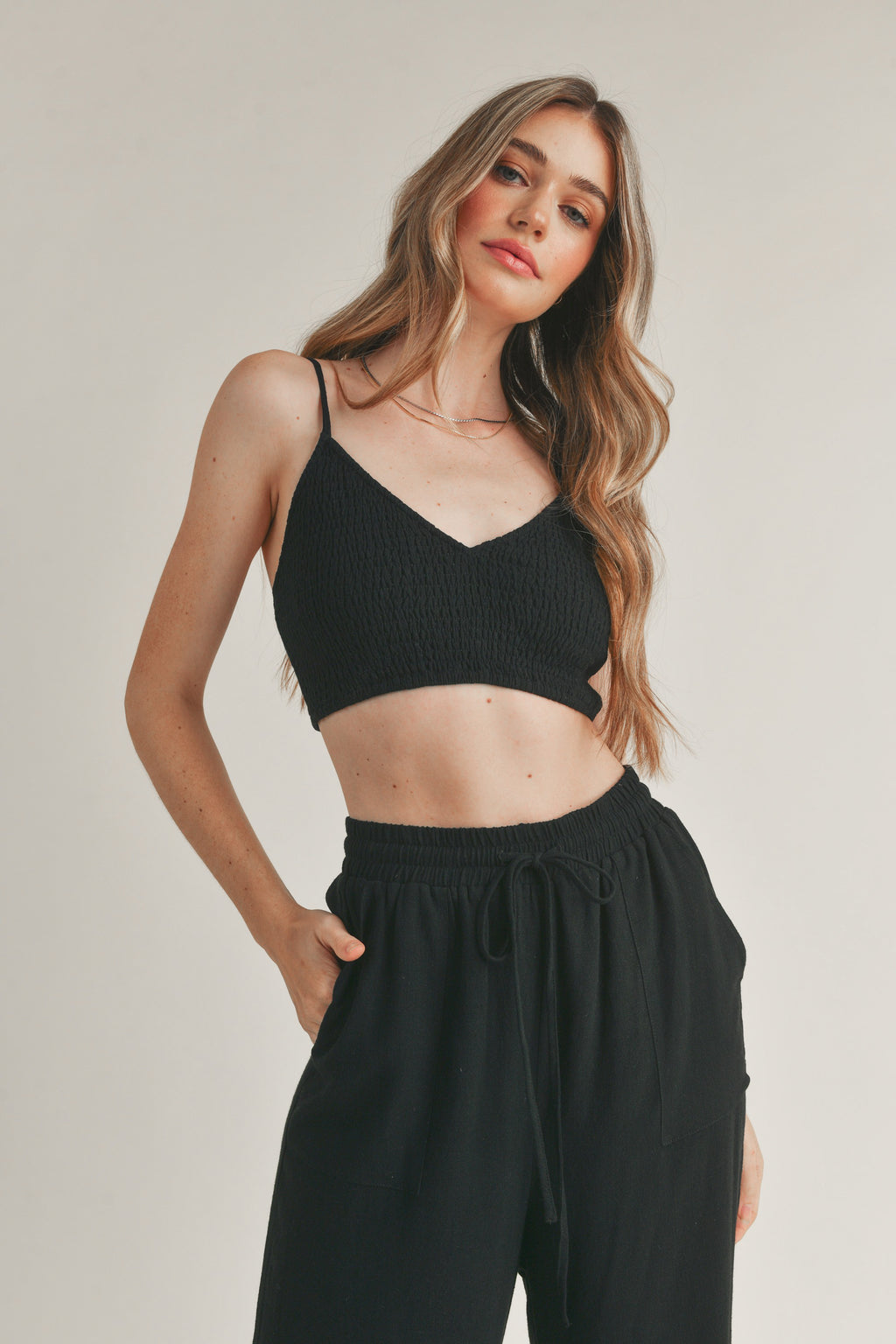 Stay Home Top in Black