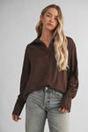 Tate Button Down Shirt in Brown