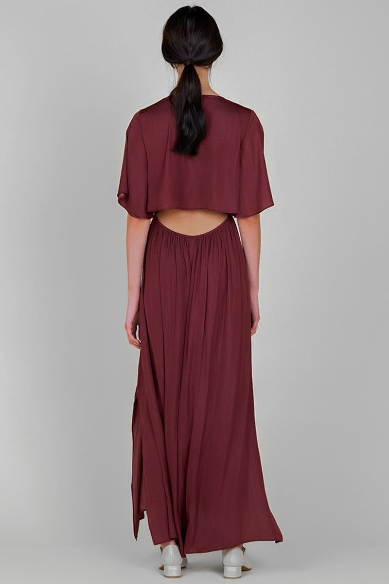 Wine Country Dress in Burgundy