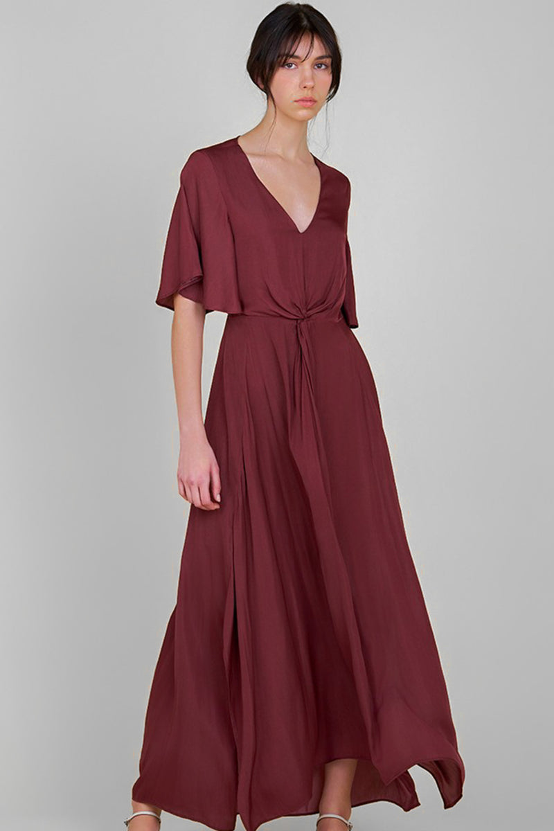 Wine Country Dress in Burgundy